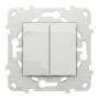 Выключатель 2-клавишный Белый 74.5х74.5х34.25mm PC [NU521118] Unica New Schneider Electric