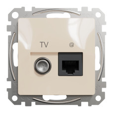 Розетка RJ45 кат.6 UTP -TV бежевая [SDD112469T] ABS-UV Sedna Design&Element Шнейдер Электрик