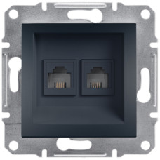 Розетка телефонна RJ11 Asfora черная ABS [EPH4200171] Шнейдер Электрик
