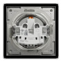 Розетка с заземлением Asfora с крышкой и защитными шторками алюминий ABS [EPH3100361] Шнейдер Электрик