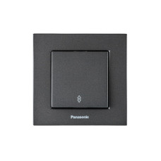 Выключатель проходной одноклавишный Karre Plus 55 с рамкой ABS дымчатый [WDTC90032DG-UA1] Panasonic