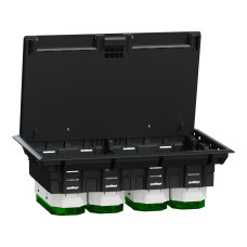 Лючок напольный 12 модулей 224x70x345мм пластик [INS52126] Unica System+ Schneider Electric
