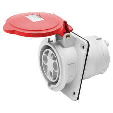 Силовая розетка 3P+E 63А 400В встраиваемая IP44 красная [GW63220H] IEC 309 HP GEWISS