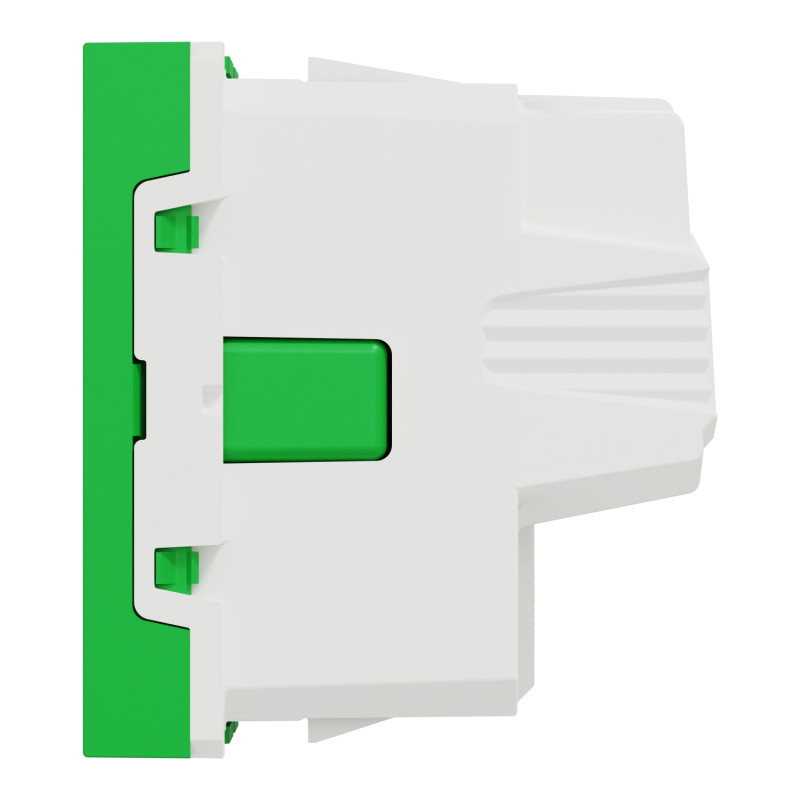 Розетка с з/к и шторками 16А Зеленый 45х45х40mm PC [NU303706] Unica New Schneider Electric