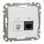 Розетка RJ45+RJ11 6UTP белый 73х73х37mm ABS-UV [SDD111468] Sedna Design & Elements Schneider Electric
