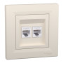 Розетка компьютерная с рамкой RJ45 UTP кат.6 Asfora слоновая кость ABS [EPH4800123] Шнейдер Электрик