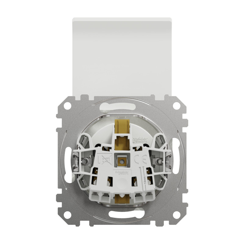 Розетка с заземлением с шторками и крышкой белая [SDD111024] ABS-UV Sedna Design&Element Шнейдер Электрик
