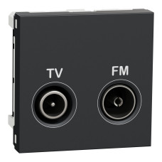 Розетка TV R Черный 45х45х28mm ABS-UV [NU345154] Unica New Schneider Electric