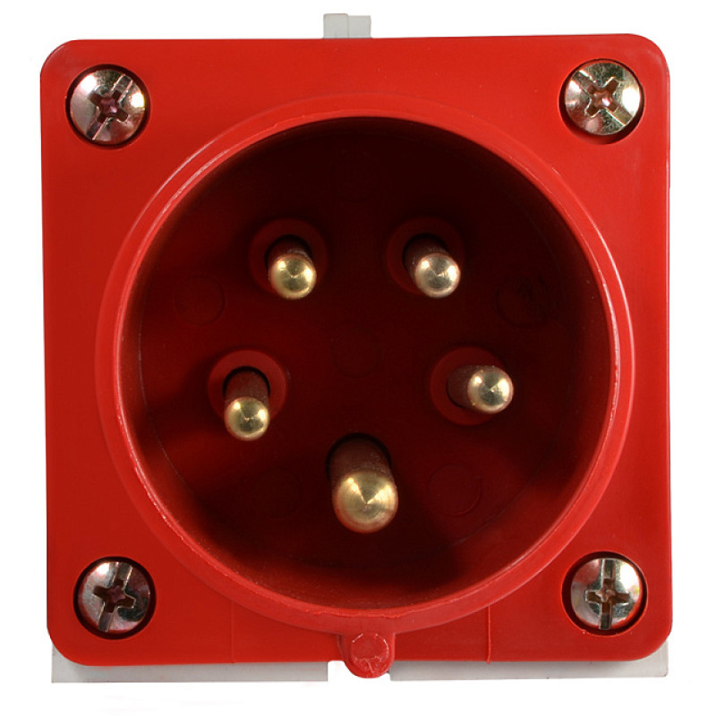 Силовая вилка 3P+N+PE 16А 400В стационарная IP44 красная [A0080060003] ВС (515) АСКО