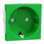 Розетка с з/к и шторками 16А Зеленый 45х45х40mm PC [NU303706] Unica New Schneider Electric