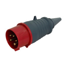 Силовая вилка 3P+N+PE 16А 400В переносная IP44 красная [HPC-P015-016-5-IP44-U] UEC