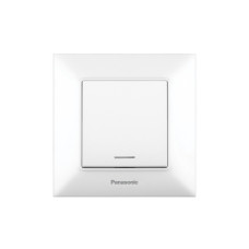 Выключатель одноклавишный с подсветкой Arkedia Slim с рамкой ABS белый [WNTC00022WH-UA1] Panasonic