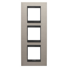 Рамка трехместная вертикальная Chorusmart LUX металл алюминий [GW16227WS] Gewiss