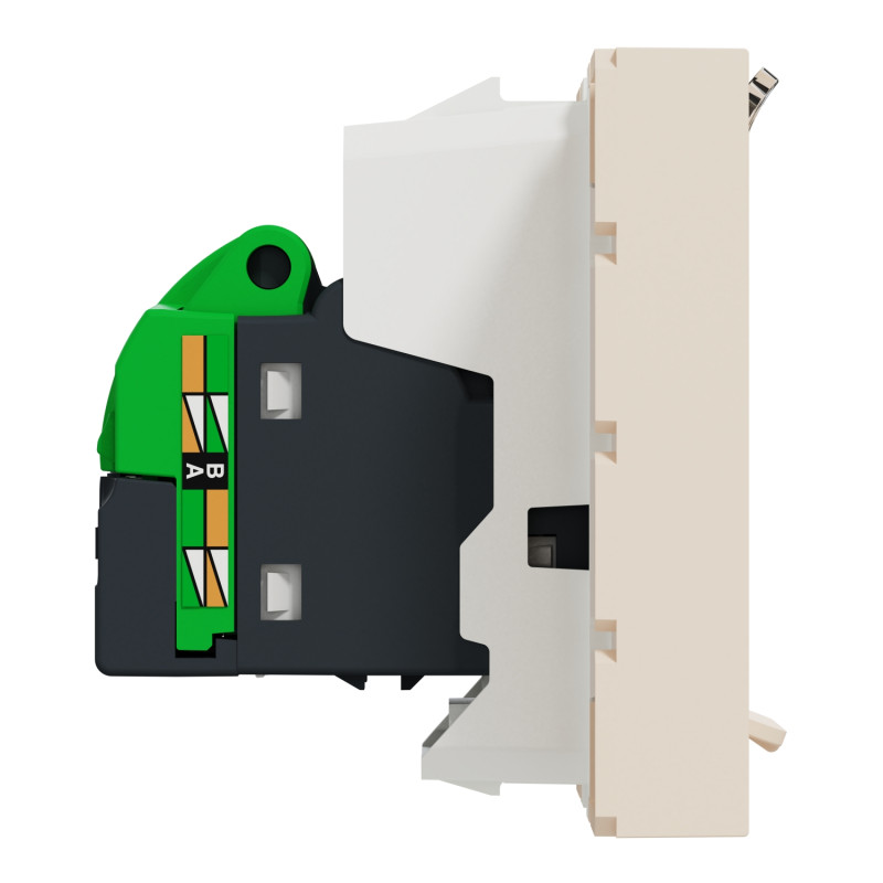 Розетка компьютерная RJ45 категория 6UTP 2 модуля бежевая [NU341544] ABS-UV Unica New Шнейдер Электрик