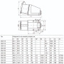 Силова розетка 3P+PE 32А 380В стаціонарна IP44 червона [PSR12-032-4-U] ЗСІ-124 UEC