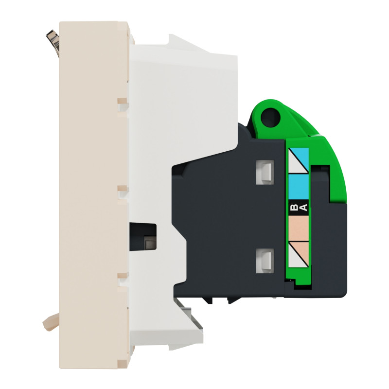 Розетка компьютерная RJ45 категория 6UTP 2 модуля бежевая [NU341544] ABS-UV Unica New Шнейдер Электрик