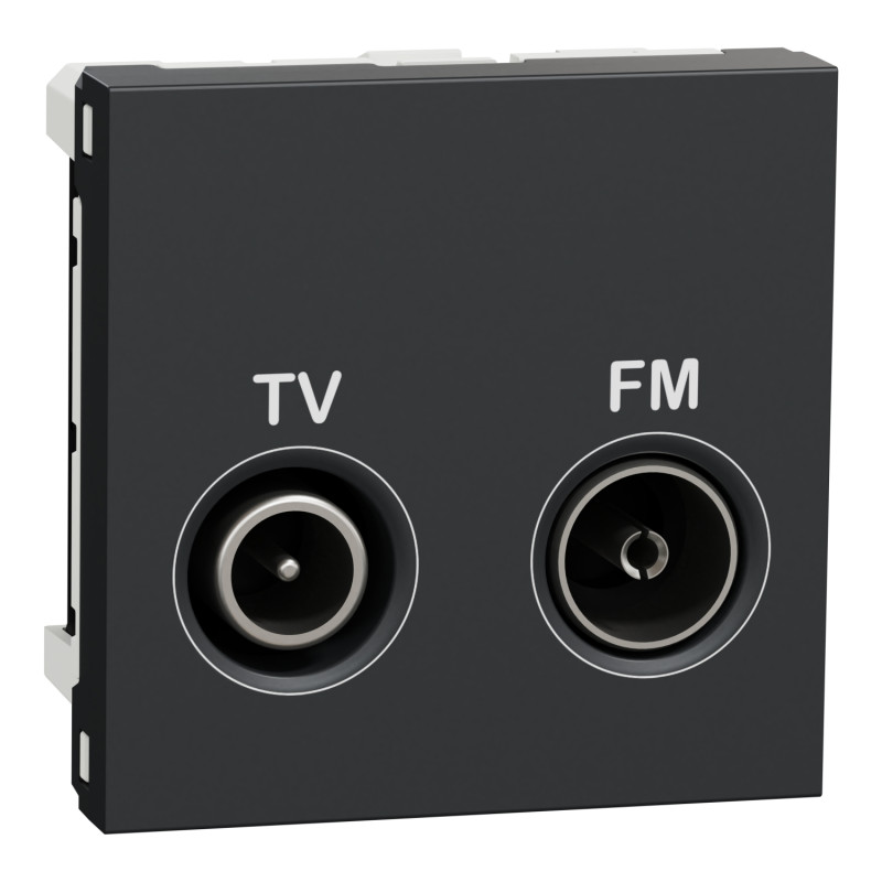 Розетка TV R Черный 45х45х28mm ABS-UV [NU345154] Unica New Schneider Electric