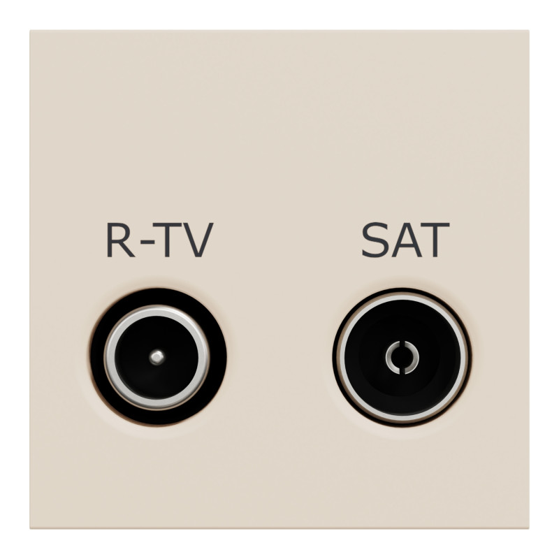 Розетка R-TV SAT одинарная 2 модуля бежевая [NU345444] ABS-UV Unica New Шнейдер Электрик