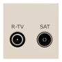 Розетка R-TV SAT одинарная 2 модуля бежевая [NU345444] ABS-UV Unica New Шнейдер Электрик