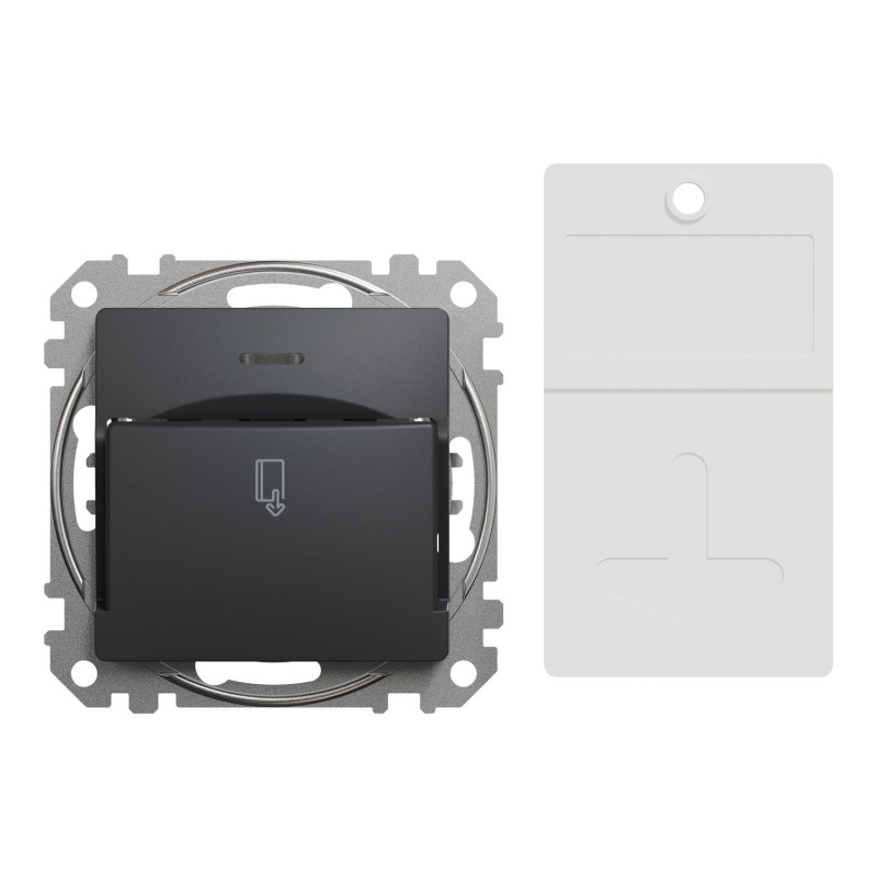 Картковий вимикач 10А Чорний 73х73х45mm ABS-UV [SDD114121] Sedna Design & Elements Schneider Electric