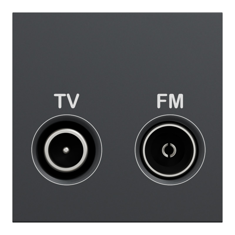 Розетка TV R Черный 45х45х28mm ABS-UV [NU345154] Unica New Schneider Electric