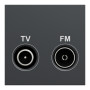 Розетка TV R Черный 45х45х28mm ABS-UV [NU345154] Unica New Schneider Electric