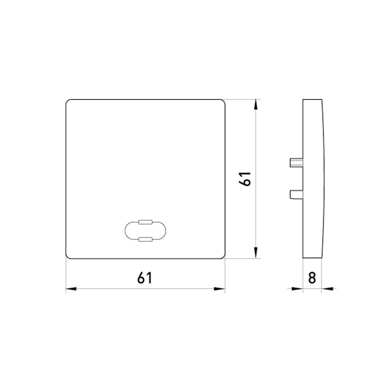 Кнопка одинарная з підсвіткою 61x61x8мм никель [ins0040007] e.lux.11651L.pn.l.nickel E.NEXT