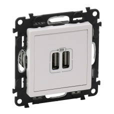 Розетка USB для зарядки двойная Valena Life белая [753412] Legrand