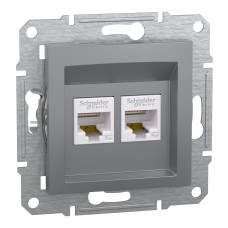 Розетка компьютерная RJ45 UTP кат.5Е Asfora сталь ABS [EPH4400162] Шнейдер Электрик