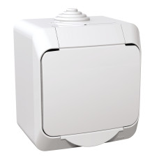 Розетка накладная с защитной крышкой IP44 белая [WDE000540] PA6 FR850 Cedar Plus Шнейдер Электрик
