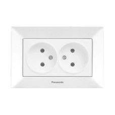 Розетка двойная без заземления Arkedia Slim белая ABS [WNTC02042WH-UA1] Panasonic