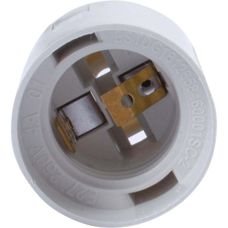 Патрон E27 58х37mm пластик білий [s9100017] e.lamp socket.E27.pl.white E.NEXT