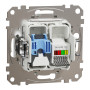 Розетка RJ45+RJ11 6UTP белый 73х73х37mm ABS-UV [SDD111468] Sedna Design & Elements Schneider Electric
