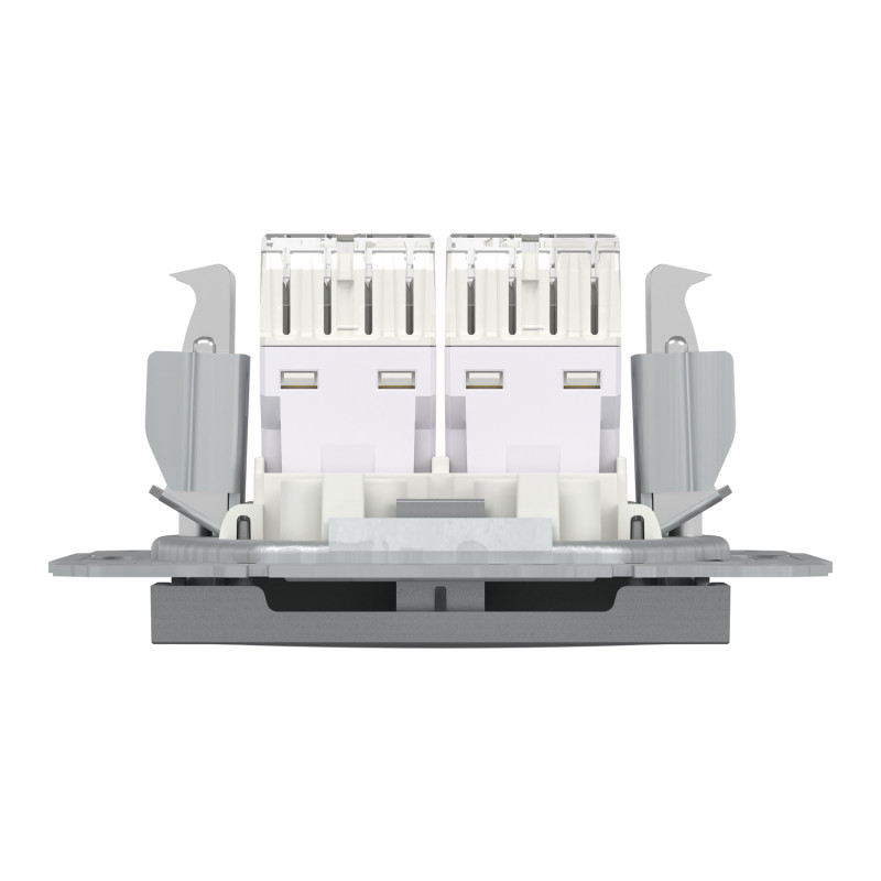Розетка комп'ютерна RJ45 UTP кат.5Е Asfora сталь ABS [EPH4400162] Шнейдер Електрік
