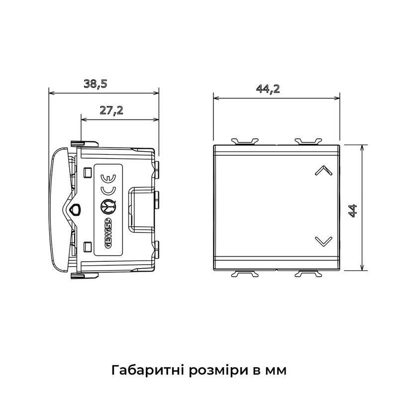 Выключатель для жалюзи одноклавишный трехпозиционный Chorusmart технополимер слоновая кость [GW11123] Gewiss