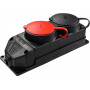 Колодка 2 гнезда с защитными крышками 1×25А/1×16A*2P+PE 3Р+PE IP44 каучуковая [A0250010011] АСКО