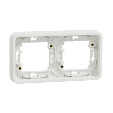 Рамка двухместная горизонтальная IP55 белая [MUR39101] PC Mureva Styl Schneider Electric