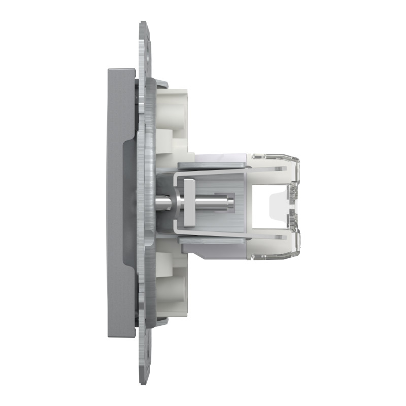Розетка комп'ютерна RJ45 UTP кат.5Е Asfora сталь ABS [EPH4400162] Шнейдер Електрік
