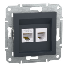 Розетка компьютерная RJ45 кат.5Е Asfora черная ABS [EPH4900171] Шнейдер Электрик