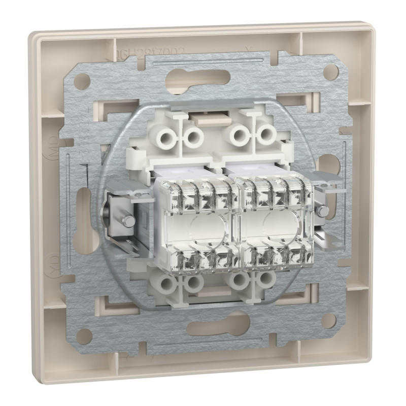 Розетка компьютерная с рамкой RJ45 UTP кат.6 Asfora слоновая кость ABS [EPH4800123] Шнейдер Электрик