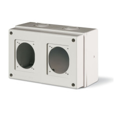 Корпус 2 поста с основой 70х87мм IP66 256x150x115мм серый [DIS6721301] Quadro ДКС
