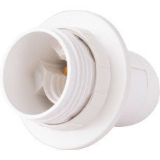 Патрон E14 электрический с гайкой 56х28mm пластик белый [s9100006] e.lamp socket with nut.E14.pl.white E.NEXT