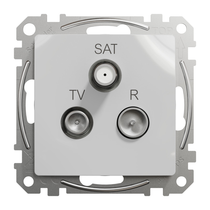 Розетка R/TV/SAT конечная 4дБ алюминий 73х73х41mm ABS-UV [SDD113481] Sedna Design & Elements Schneider Electric