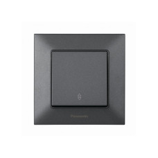Выключатель проходной одноклавишный Arkedia Slim с рамкой ABS дымчатый [WNTC00032DG-UA1] Panasonic