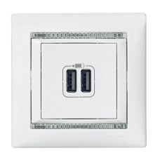 Лицевая панель розетки 2USB Valena белый [770470] Legrand