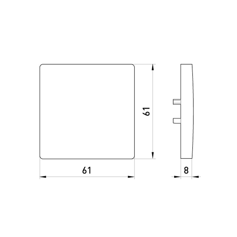 Клавиша двойная 61x61x8мм алюминий [ins0040096] e.lux.11021L.pn.aluminium E.NEXT