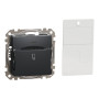 Картковий вимикач 10А Чорний 73х73х45mm ABS-UV [SDD114121] Sedna Design & Elements Schneider Electric