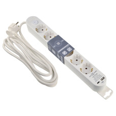 Сетевой фильтр-удлинитель 6 гнезд 3м с з/к USB+Type C с выключателем [ECO019001011] Ornat АСКО