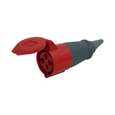 Силовая розетка 3P+PE 32А 400В переносная IP44 красная [HPC-S224-032-4-IP44-U] UEC