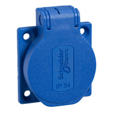 Силовая розетка 2P+E 16А 250В встраиваемая IP54 синяя [PKS51B] Mureva Schneider Electric